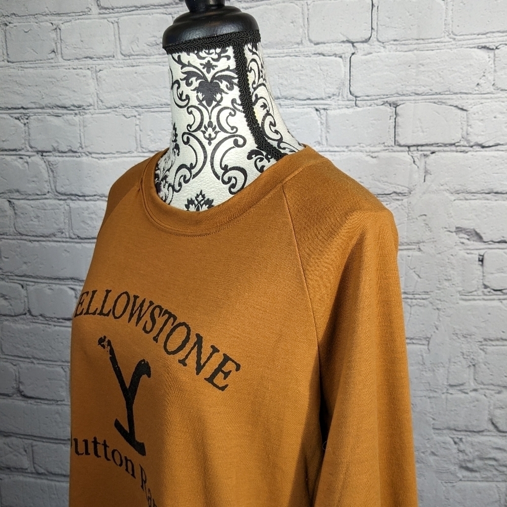 Yellowstone women's long sleeve stretch knit popover size xl sweatshirt top BBIN - Picture 3 of 7